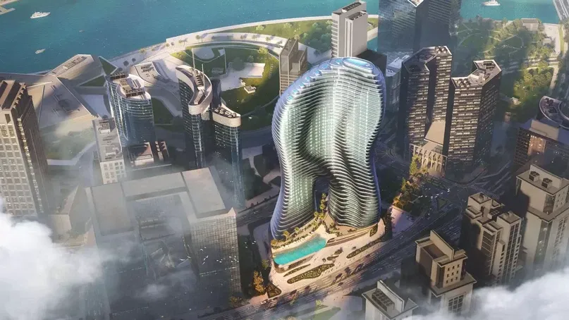 Aerial exterior view of Bugatti by Binghatti Residences, Dubai