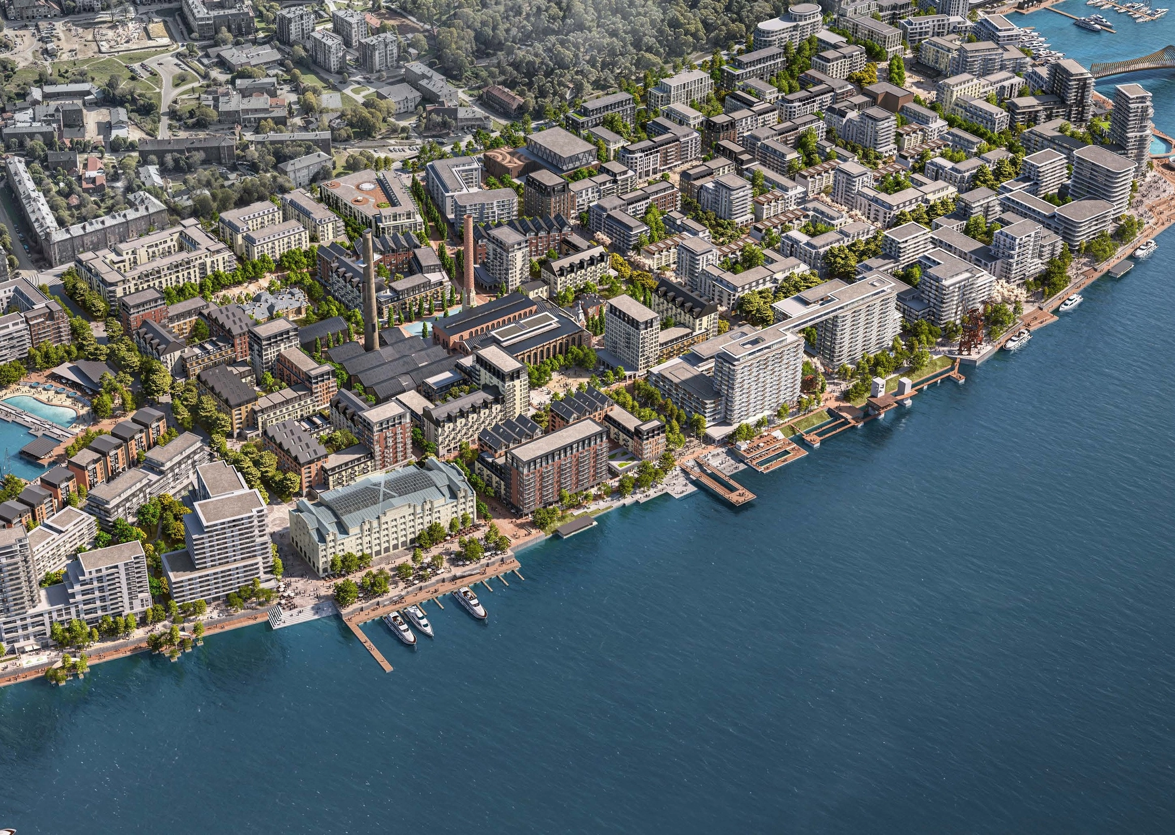 Riga Waterfront masterplan aerial view